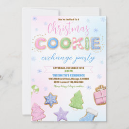 Pastel Cookies Exchange Party Inbjudningar