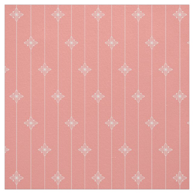 Pastel Coral Färg Blommönster Tyg (Provkarta)