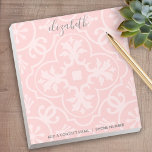 Pastel Coral och Grått Farmhouse Tile for Women Anteckningsblock<br><div class="desc">En vacker persiko- och femininin design som är perfekt för alla flickor eller till och med en brud. Om du behöver flytta objekt runt klickar du på designområdet för att göra ändringar.</div>