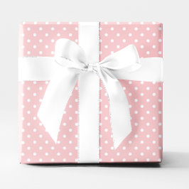 Pastel Coral och White Small Polka Dot Presentpapper