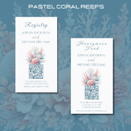 Pastel Coral Reefs-Registry-Honeymoon Visitkort