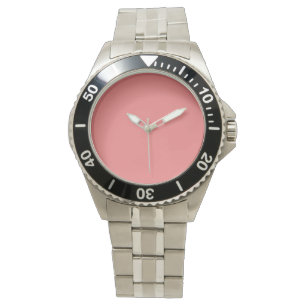 Pastel Coral Solid Färg Klassisk ELEGANT Armbandsur