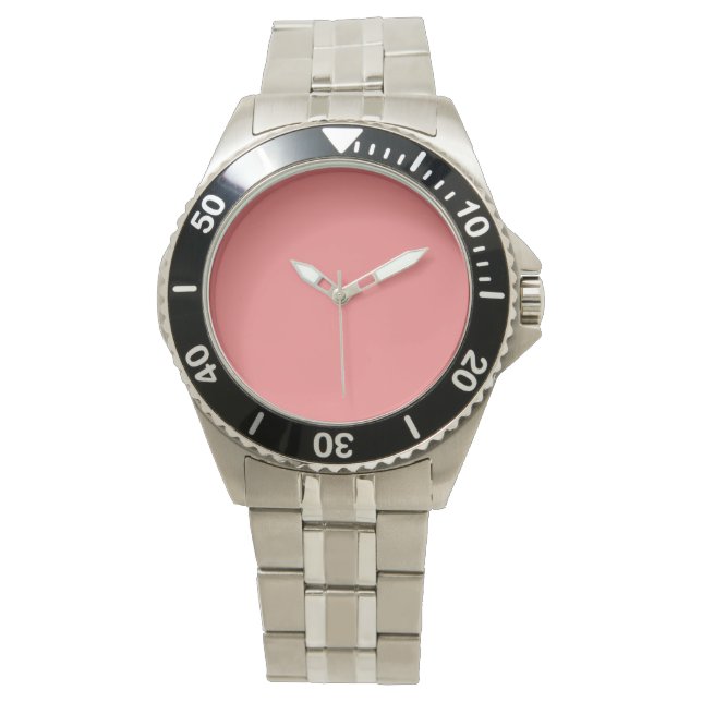 Pastel Coral Solid Färg | Klassisk | ELEGANT Armbandsur (Framsida)