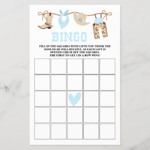 Pastel Cowboy Baby Shower Games Flygblad