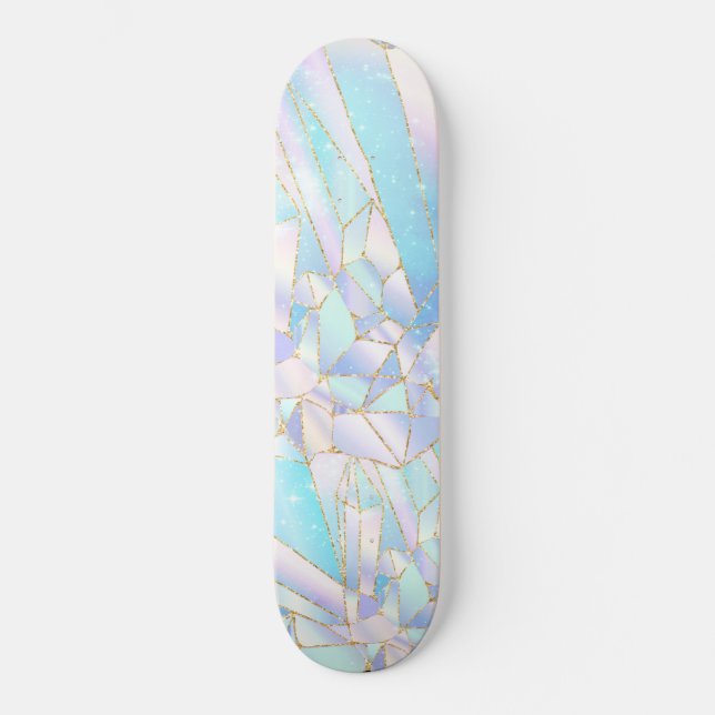 Pastel Crystal GULD Skateboard Deck (Framsida)