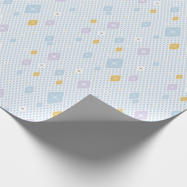 Pastel Crystal Star Pattern Presentpapper (Hörn)