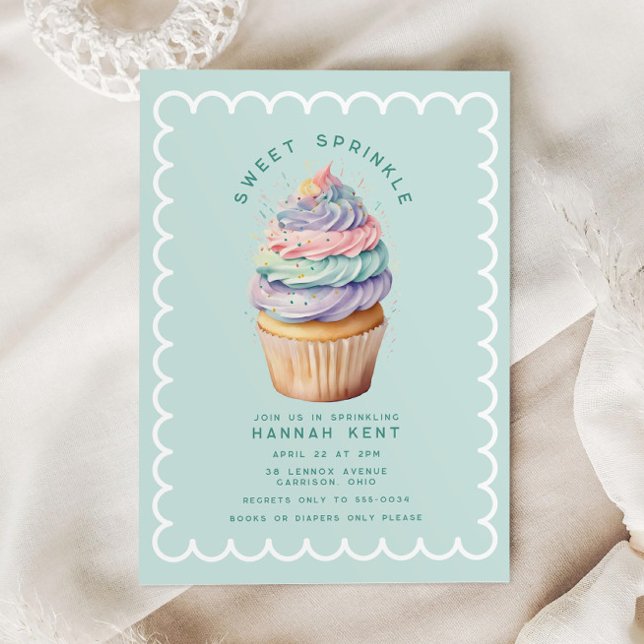 Pastel Cupcoa Sweet Baby Shower Sprinkle Inbjudningar (Skapare uppladdad)