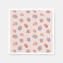 Pastel Cupkaka Confetti Birthday Napkins