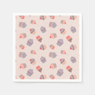 Pastel Cupkaka Confetti Birthday Napkins Pappersservett