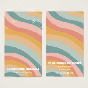 Pastel Curve Earring Necklace Jewelry Visning Card Visitkort