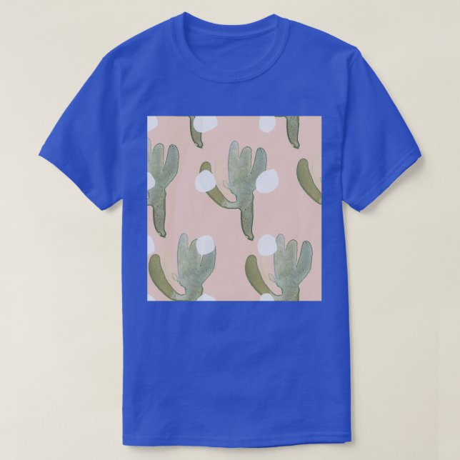Pastel Cute Cactus Mönster T Shirt (Design framsida)