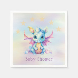 Pastel Cute Dragon Girl Shower Pappersservett