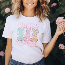 Pastel Cute Groovy Hoppy Påskhare Womens T Shirt