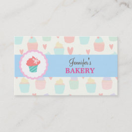 Pastel Cute Kawaii Bakery Business Card Visitkort