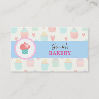 Pastel Cute Kawaii Bakery Business Card Visitkort
