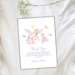 Pastel Cute Princess Unicorn Baby Shower Tack Kort