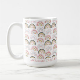 Pastel Cute Rainbow & Heart Fantastisk Lacher Gift Kaffemugg