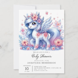 Pastel Cute Unicorn Baby Shower Inbjudningar