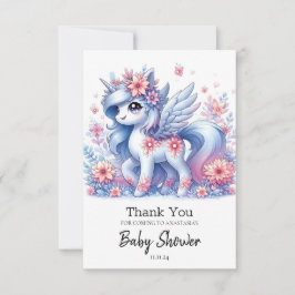 Pastel Cute Unicorn Baby Shower Tack Kort