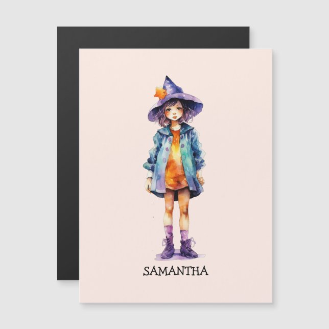 Pastel Cute Witch Girl Halloween Aesthetic (Fram/baksida)