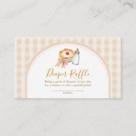 Pastel Cutie Paj Gingham Baby Shower Diaper Raffle Tilläggskort