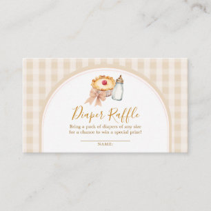 Pastel Cutie Paj Gingham Baby Shower Diaper Raffle Tilläggskort