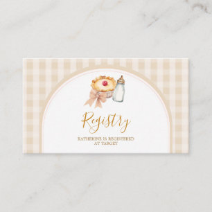 Pastel Cutie Paj Gingham Fall Baby Shower Registry Tilläggskort