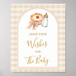 Pastel Cutie Paj Gingham Fall Lämna Ditt Önskemål Poster