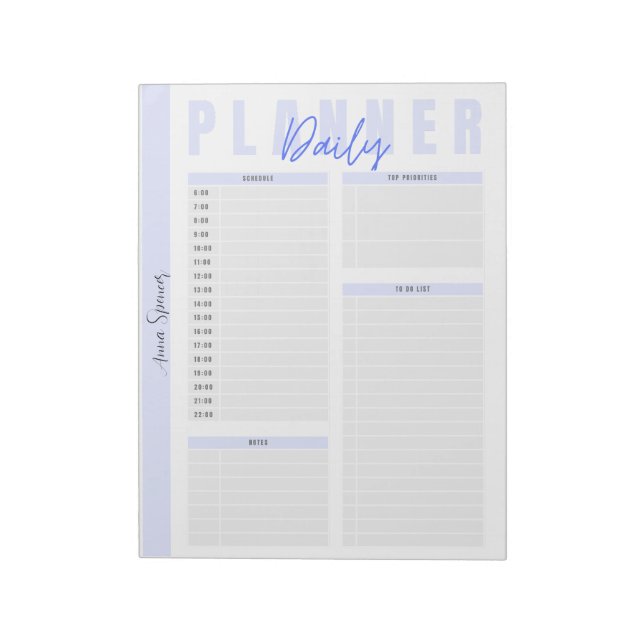 Pastel Daily Planner - Anpassade Namn Anteckningsblock (Roterad)