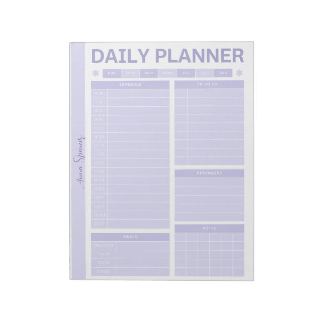 Pastel Daily Planner - Anpassade Namn Anteckningsblock (Roterad)