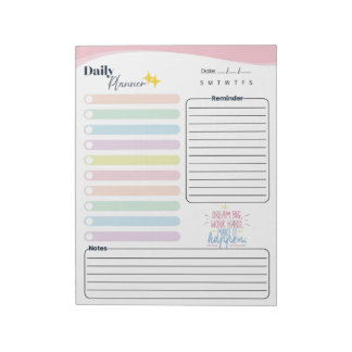 Pastel Daily Planner -To do list, reminder & notes Anteckningsblock