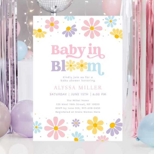 Pastel Daisy Baby i Bloom Baby Shower Inbjudningar (Skapare uppladdad)