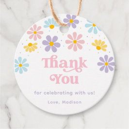 Pastel Daisy Flower Birthday Gåvor Etiketter