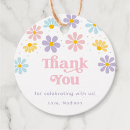 Pastel Daisy Flower Birthday Gåvor Etiketter