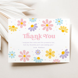 Pastel Daisy Flower Birthday Tack Kort