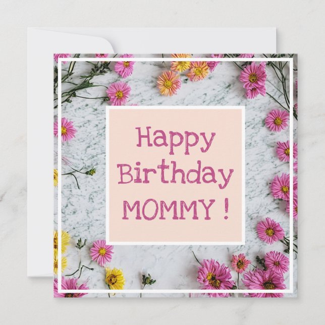 Pastel Daisy Flowers Marcular Cute Loving Birthday Kort (Framsida)
