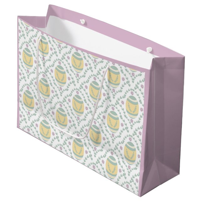 Pastel Damask Påskägg Mönster Gift Bag (Framsidan Vinklad)