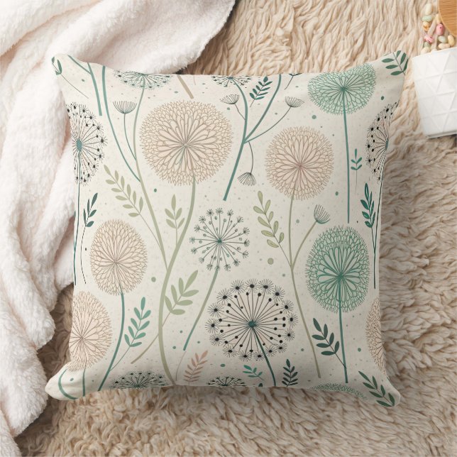 Pastel Dandelion Dreams - Whimsical Blommigt (2) Kudde (Filt)