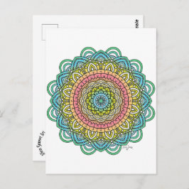 Pastel Defleur Mandala Vykort