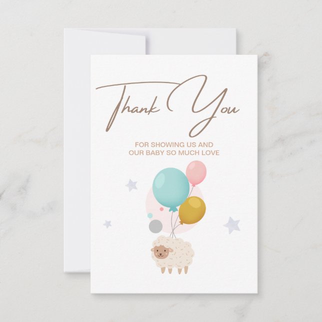 Pastel Delight: Cute Baby Shower - tackkort Tack Kort (Framsida)