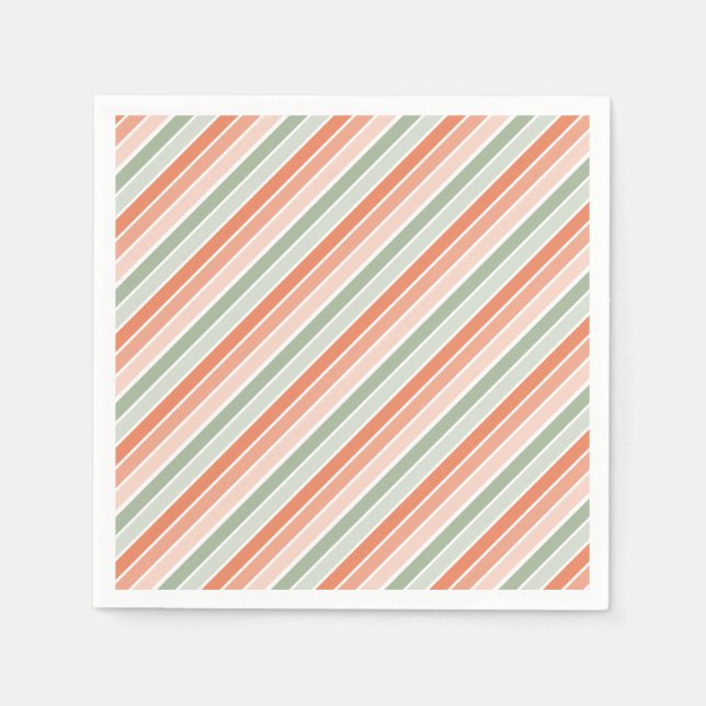 Pastel Diagonal Rand Pappersservett (Framsidan)