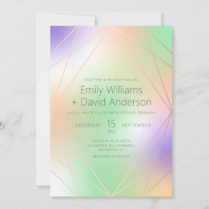 Pastel Diamond Inspired Ro Guld Inbjudningar