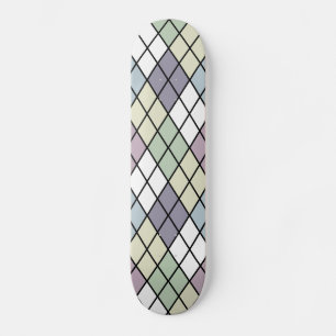 Pastel Diamonds Argyle Old School Skateboard Bräda 18 Cm