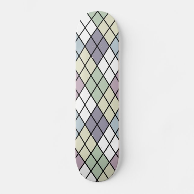 Pastel Diamonds Argyle Old School Skateboard Bräda 18 Cm (Framsida)