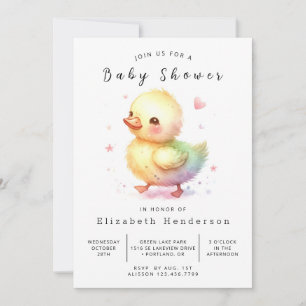 Pastel Digital Anka Baby Shower Inbjudningar