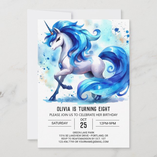 Pastel Digital Horse Birthday Inbjudningar (Framsida)