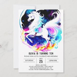 Pastel Digital Horse Birthday Inbjudningar