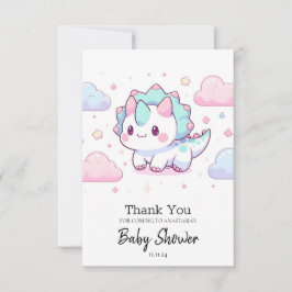 Pastel Dinosaur Baby Shower Tack Kort