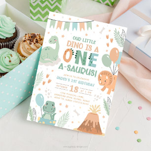 Pastel Dinosaur Birthday-inbjudan Inbjudningar