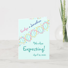 Pastel DNA Vi förväntar oss ett Baby-fotokort Tack Kort